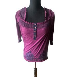 Miss Me Girls Embellished Top S – Boho Western Rhinestone Chic Style